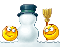 Smiley making_snowman.gif
